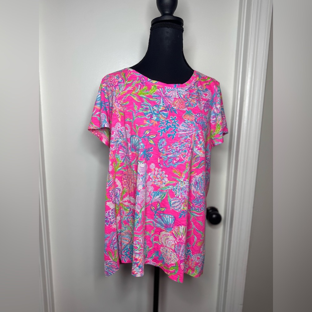 Lilly Pulitizer Women’s Etta Scoop Neck To Shell Me Something Good Print